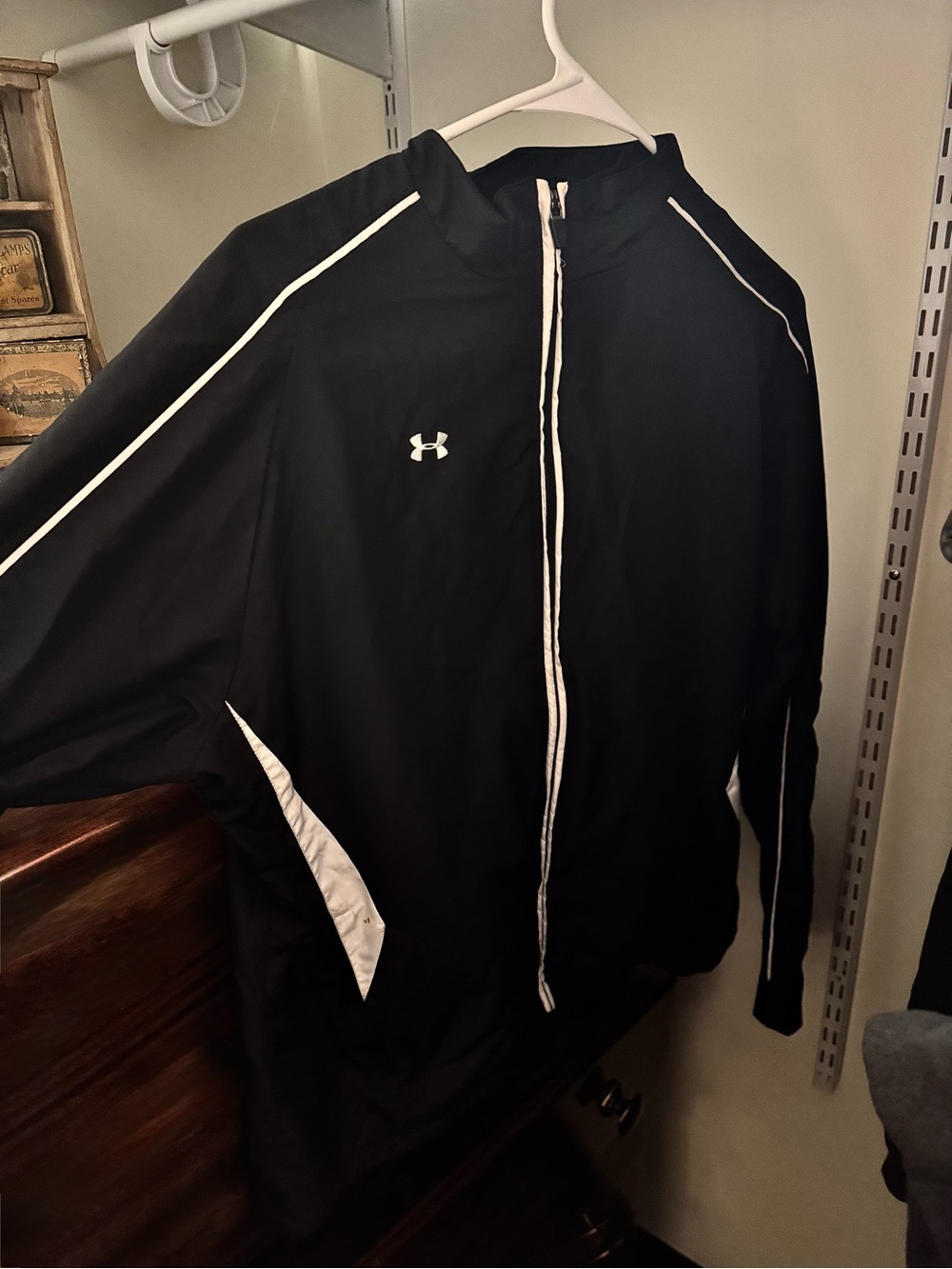Under Armour Black Jacket with White Piping